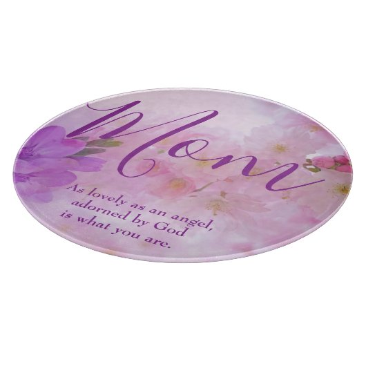 Mooie Moeder paarse en roze bloemen Snijplank (Hoek)