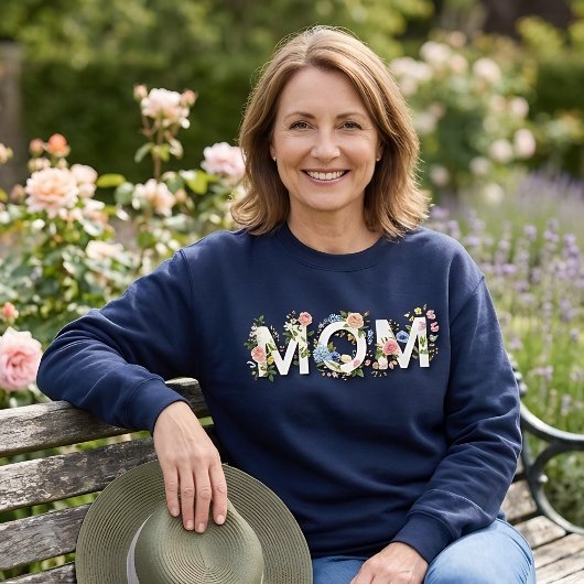 Mooie Moeder Typografie met Bloemen Moederdag Trui