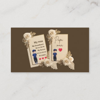 Mooie Moeder Vader Liefde Kaart | Mijn Maa Papa Ha Visitekaartje