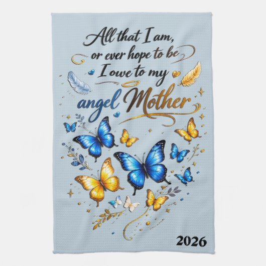 Mooie Moederdag Engel Moeder Theedoek (Verticaal)