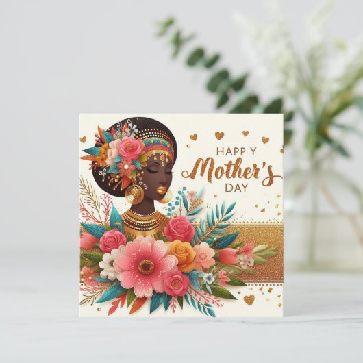 Mooie Moederdag Feestdagenkaart (Staand voorkant)