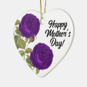 Mooie Moederdag Paarse Rozen Keramisch Ornament (Links)