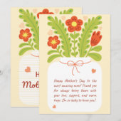 Mooie Moederdagkaart met Liefdevolle Woorden Erbij Feestdagenkaart (Voorkant / Achterkant)