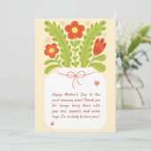 Mooie Moederdagkaart met Liefdevolle Woorden Erbij Feestdagenkaart (Staand voorkant)