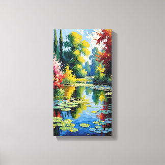 Mooie moeras zomer canvas muurkunst afdruk