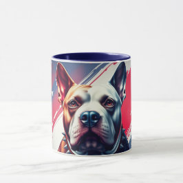 Mooie Mok, Hond en Vlag van de VS - DogA50 Mok
