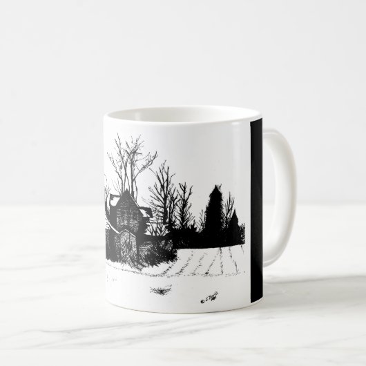 Mooie Mok met Winter Boerderij Scene (Voorkant rechts)