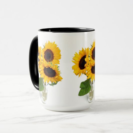 Mooie Mok van de Koffiebeker Zonnebloemen (Voorkant links)
