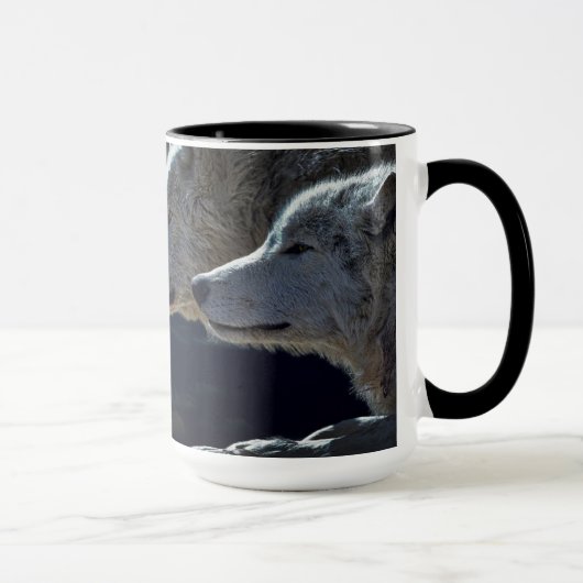 Mooie mok van de wolf koffie. (Rechts)