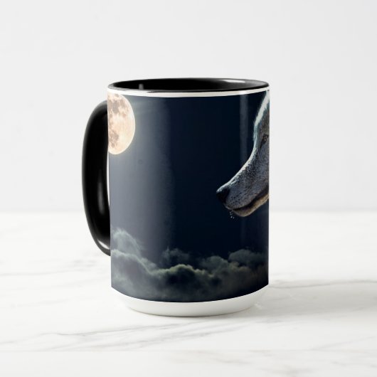 Mooie mok van de wolf koffie. (Voorkant links)