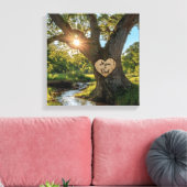 Mooie "Mom & Dad" Oak Tree met Stream Canvas Afdruk (Insitu (Woonkamer))
