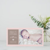 Mooie Moment Foto Baby Meisje Geboorteaankondiging Aankondiging (Staand voorkant)
