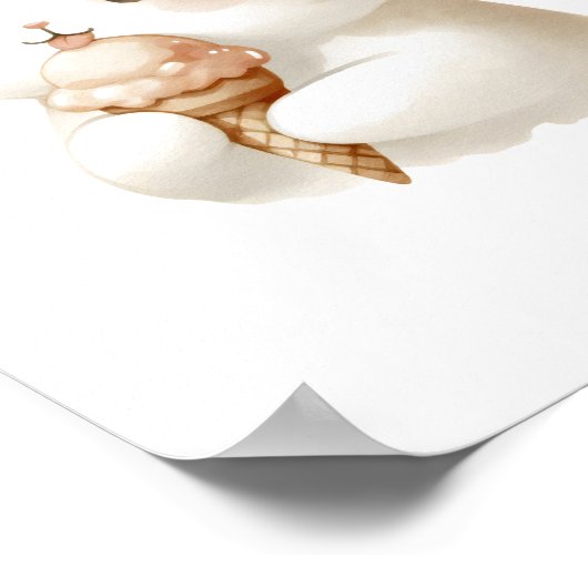 Mooie Momenten Schattig Kitten met IJshoorntje Poster (Hoek)