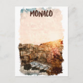 Mooie Monaco zonsondergang schilderij Briefkaart (Voorkant)