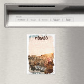 Mooie Monaco zonsondergang schilderij Magneet (Insitu (Vaatwasser))