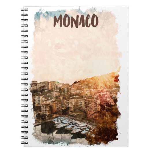 Mooie Monaco zonsondergang schilderij Notitieboek (Voorkant)