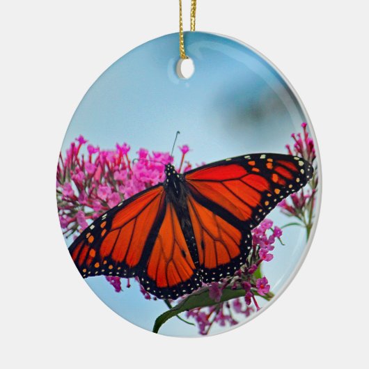 Mooie Monarch Butterfly foto Keramisch Ornament (Links)