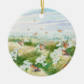 Mooie Monarch Butterfly Keramisch Ornament (Voorkant)