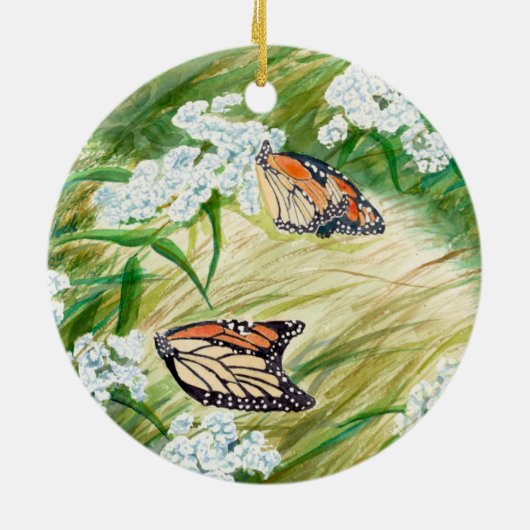 Mooie Monarch Butterfly Keramisch Ornament (Achterkant)