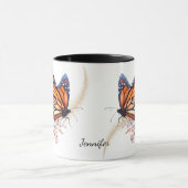 Mooie Monarch Gold Swirl vlinder Mok (Midden)