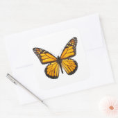 Mooie Monarch Vlinder Sinaasappel Zwart Vierkante Sticker (Envelop)
