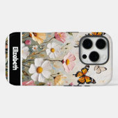 Mooie Monarch Vlinders Kleurrijke Wildflowers Case-Mate iPhone Case (Achterkant (horizontaal))