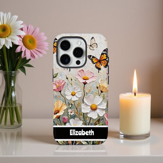 Mooie Monarch Vlinders Kleurrijke Wildflowers Case-Mate iPhone Case