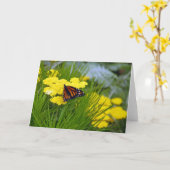 Mooie monarchvlinder wenskaart kaart (Gele Bloem)