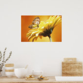 Mooie Monboogvlinder op een ventilatordruk Poster (Keuken)