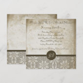 Mooie Monogram Antiek Papier Haakkant Kaart (Voorkant / Achterkant)