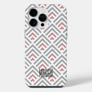 Mooie monogram chevron stijlvolle stoffige patroon iPhone 14 pro max hoesje