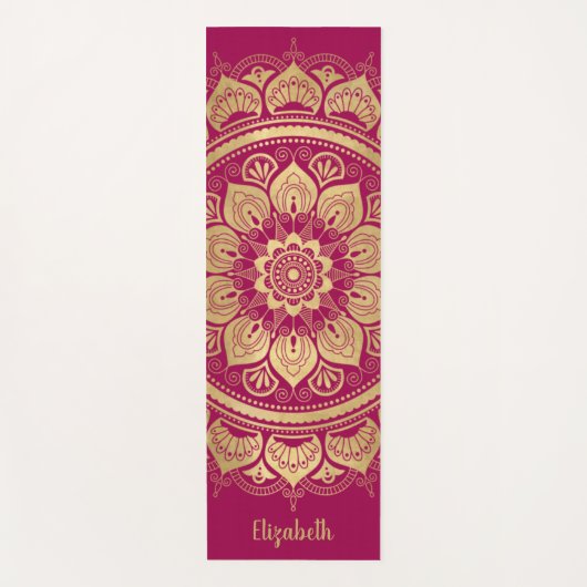 Mooie Monogram heet Roze Gold Mandala Yoga Mat (Voorkant)