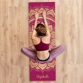 Mooie Monogram heet Roze Gold Mandala Yoga Mat