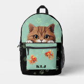 Mooie monogram initiaal kinderkat bedrukte rugzak (Voorkant)