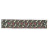 Mooie monogram Kerst chinoiserie bloemmotief Medium Tafelloper (Horizontaal)