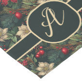 Mooie monogram Kerst chinoiserie bloemmotief Medium Tafelloper (Hoek)