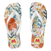 Mooie monogram l Waterverf bloemen voor haar Teenslippers (Voetbed)
