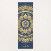 Mooie monogram marineblauw goudmannetje Yoga Mat (Achterkant)