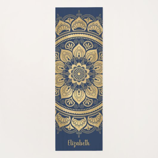 Mooie monogram marineblauw goudmannetje Yoga Mat (Achterkant)