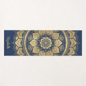 Mooie monogram marineblauw goudmannetje Yoga Mat (Voorkant (horizontaal))