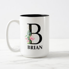 Mooie monogram met initiaal B Tweekleurige Koffiemok