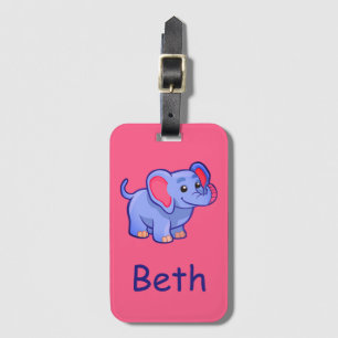 Mooie monogram met naamontwerp voor kinderen bagagelabel
