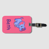 Mooie monogram met naamontwerp voor kinderen bagagelabel (Voorkant (horizontaal))