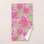 Mooie monogram roze rozen bad handdoek (Handdoek)