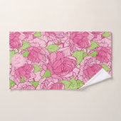 Mooie monogram roze rozen bad handdoek (Handdoek)