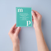 Mooie Monogram Turquoise Budget Trouwkaart Flyer (Hand)
