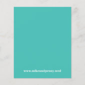 Mooie Monogram Turquoise Budget Trouwkaart Flyer (Achterkant)