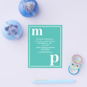 Mooie Monogram Turquoise Budget Trouwkaart Flyer (Enkel)