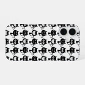 Mooie Monogram Zwarte Kat Uitdrukkingen Patroon iPhone 16 Hoesje (Achterkant horizontaal)