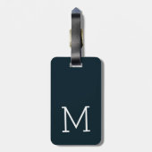 mooie monogrammed diepblauwe Mr & Mrs wereldkaart Bagagelabel (Achterkant verticaal)